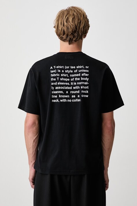Vetements Definition Regular T-shirt męski bawełniany czarny MH27TR221B