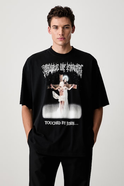 Vetements CoF Jesus T-shirt bawełniany męski czarny MH27TR209B
