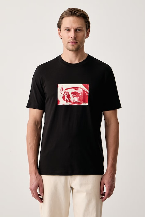 HUGO Tricou pentru bărbați din bumbac Dirom negru 50570844