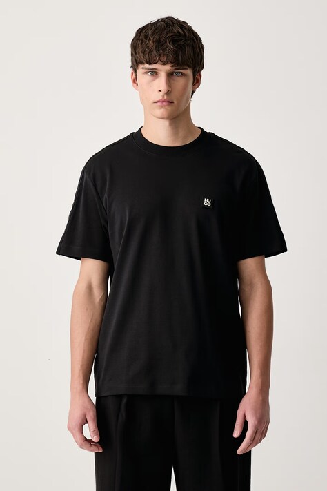 HUGO Tricou pentru bărbați din bumbac Deryk negru 50567940