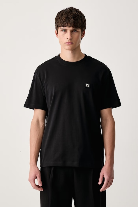 HUGO Tricou pentru bărbați din bumbac Deryk negru 50567940