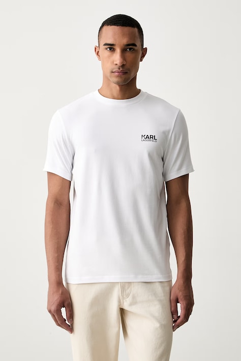 Karl Lagerfeld t-shirt ανδρικό με βαμβάκι λευκό 564235.755781