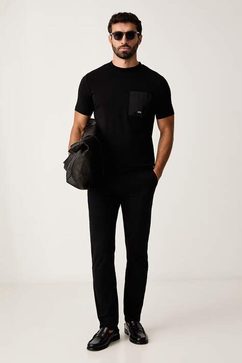 Karl Lagerfeld футболка чоловіча з бавовною — AW26-TSMZ5D, чорний — фото 2