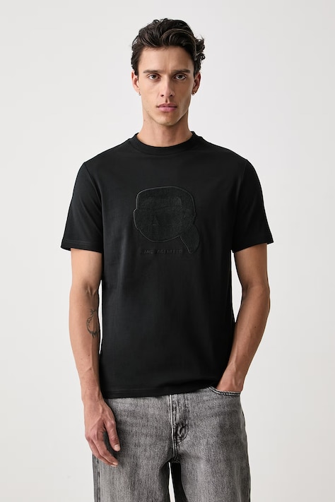 Karl Lagerfeld T-shirt ανδρικό βαμβακερό μαύρο 564250.755071