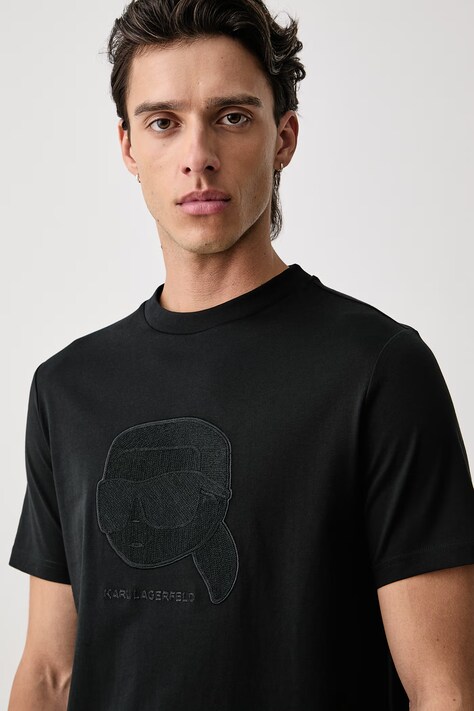 Karl Lagerfeld футболка чоловіча бавовняна — AW26-TSMZ5G, чорний — фото 4