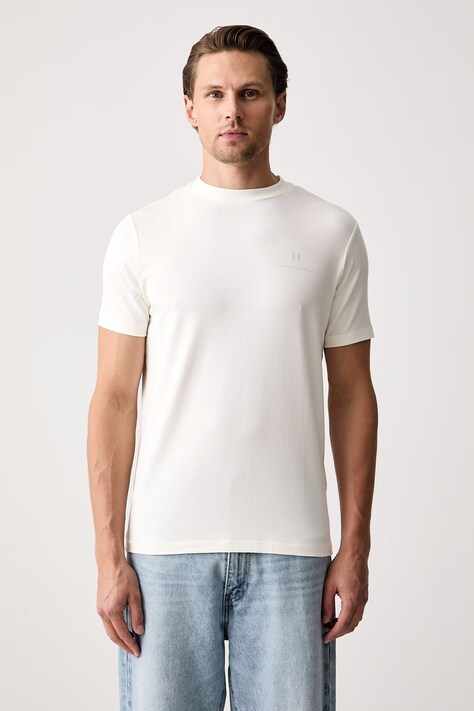 Karl Lagerfeld T-shirt ανδρικό βαμβακερό με ελαστάν μπεζ 564235.755043