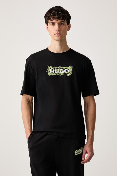 HUGO Blue Тениска мъжка от памук Niviotee черна 50567953