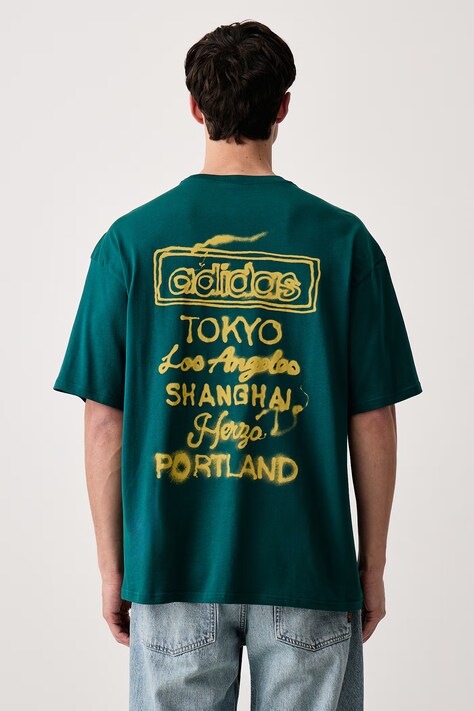 adidas Originals T-shirt męski bawełniany Powder Tongue zielony IA6000