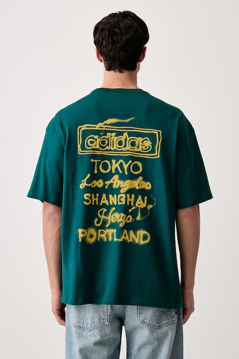 adidas Originals T-shirt męski bawełniany Powder Tongue zielony IA6000