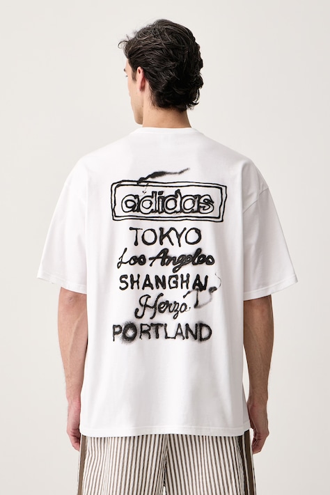adidas Originals T-shirt męski bawełniany Powder Tongue biały IA5999