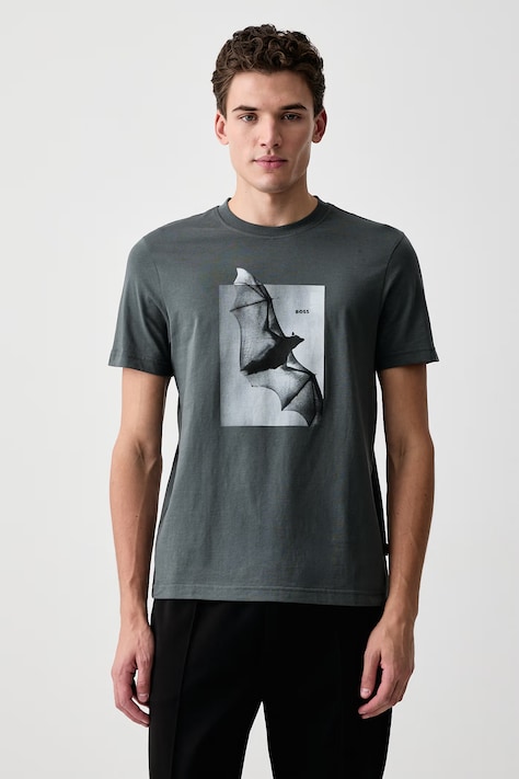 BOSS Orange T-shirt męski bawełniany Te_Being turkusowy 50571288