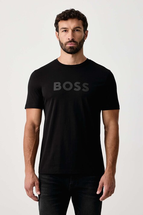 BOSS Orange T-shirt ανδρικό βαμβακερό Te_Logo μαύρο 50566504