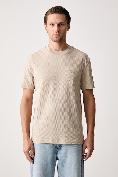 BOSS Green Тениска мъжка от памук TS_PS Icons70 Jacq бежова 50570921
