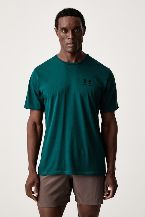 Under Armour T-shirt męski z bawełną SPORTSTYLE LEFT CHEST zielony 1326799.919