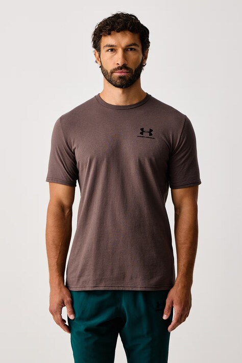 Under Armour T-shirt męski z bawełną SPORTSTYLE LEFT CHEST brązowy 1326799.200