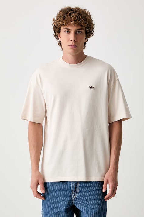 adidas Originals T-shirt męski bawełniany NCLR Loose beżowy LI2475