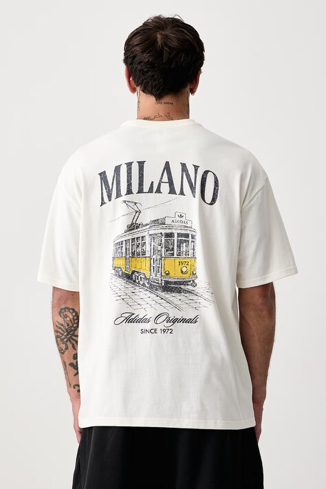adidas Originals T-shirt męski bawełniany Milan beżowy LG9392