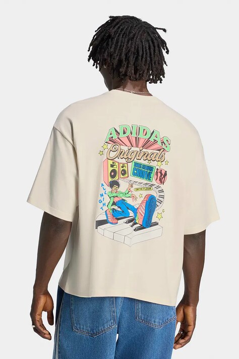 adidas Originals T-shirt męski bawełniany 70s GFX beżowy LI2482