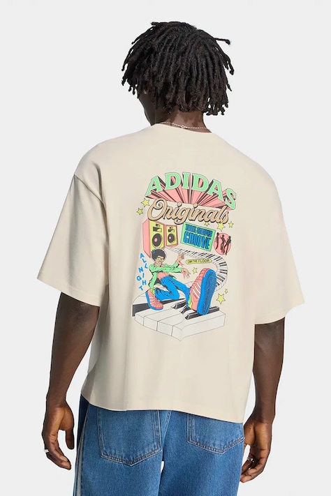 adidas Originals Tričko pánske bavlnené 70s GFX béžové LI2482