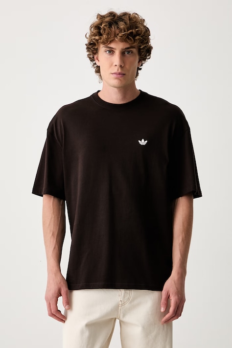 adidas Originals T-shirt oversize męski bawełniany NCLR Loose brązowy LI2477