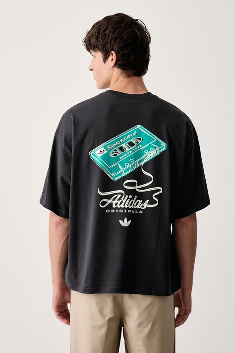 adidas Originals T-shirt męski bawełniany Record GFX czarny LI2485