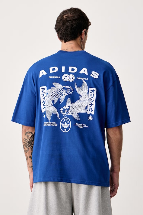 adidas Originals Tricou pentru bărbați din bumbac Koi GFX bleumarin LI2479