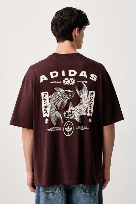 adidas Originals T-shirt męski bawełniany Koi GFX brązowy LI2478