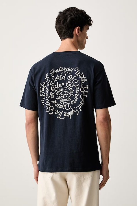 Scotch & Soda T-shirt męski bawełniany granatowy 184292