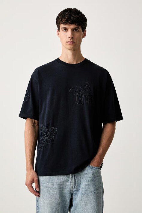 Scotch & Soda T-shirt męski bawełniany granatowy 183588