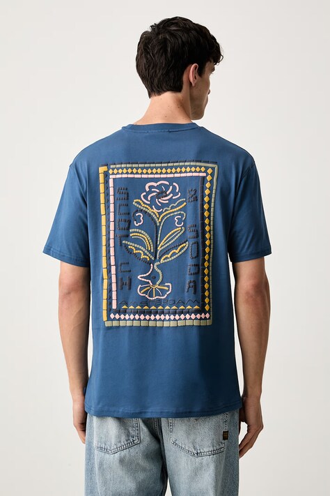 Scotch & Soda T-shirt męski bawełniany niebieski 183585