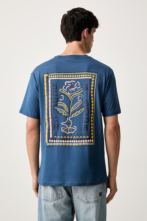 Scotch & Soda T-shirt męski bawełniany niebieski 183585