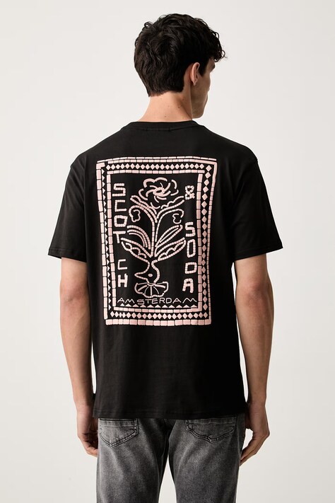 Scotch & Soda T-shirt męski bawełniany czarny 183585