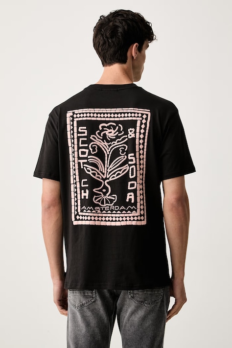 Scotch & Soda T-shirt męski bawełniany czarny 183585