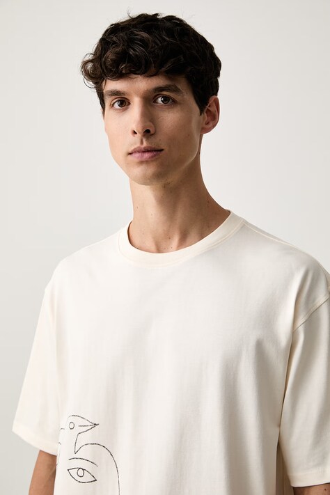 Scotch & Soda футболка чоловіча бавовняна — AW26-TSMZ8M, бежевий — фото 4