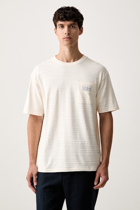 Scotch & Soda T-shirt męski bawełniany beżowy 183581