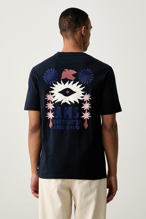 Scotch & Soda T-shirt męski bawełniany granatowy 183358