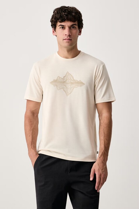 Helly Hansen T-shirt trekkingowy męski SKOG RECYCLED GRAPHIC beżowy 63082