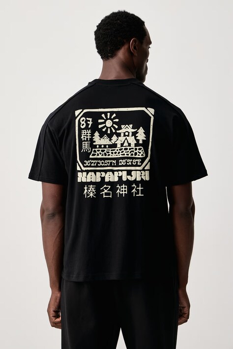 Napapijri T-shirt męski bawełniany Teza czarny NP0A8BDR9411
