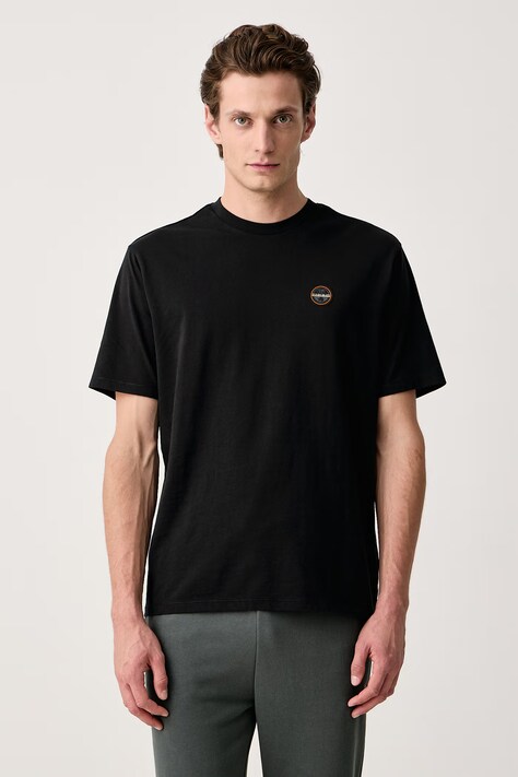 Napapijri T-shirt męski bawełniany S-Badge czarny NP0A89499411