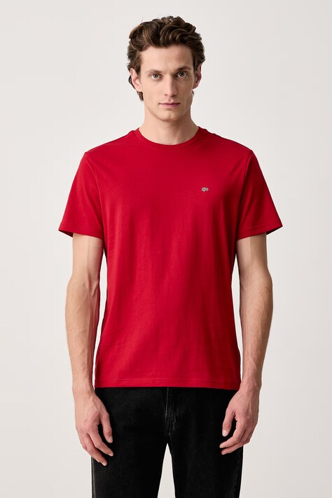 Napapijri T-shirt męski bawełniany Salis czerwony NP0A4H8DR1F1