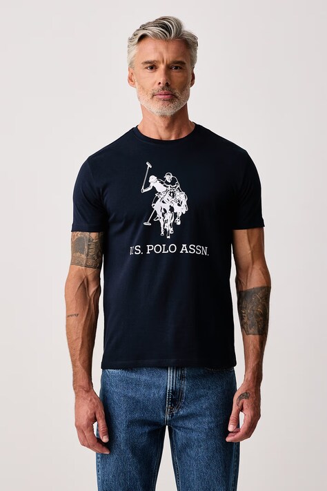 U.S. Polo Assn. Kratka majica moška bombažna LARGE DHM mornarsko modra MUP5497