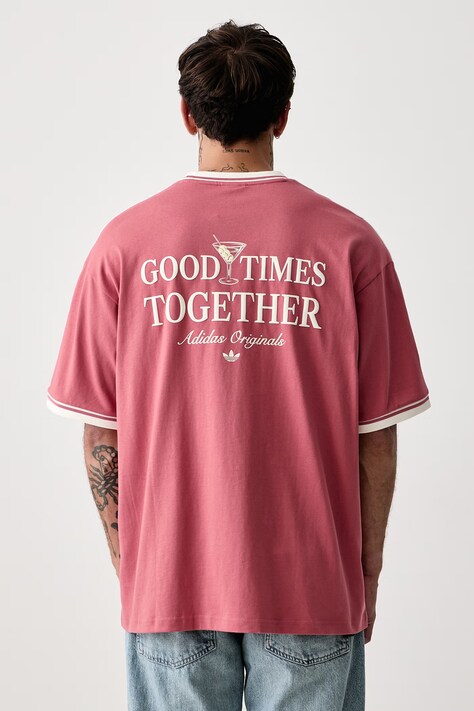 adidas Originals T-shirt męski bawełniany różowy KW5691