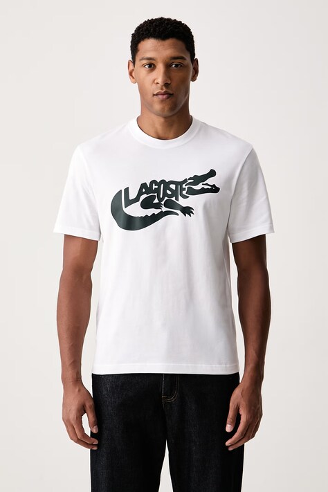 Lacoste T-shirt męski bawełniany biały TH9990