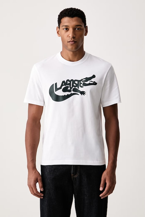 Lacoste T-shirt męski bawełniany biały TH9990