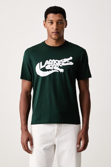 Lacoste T-shirt męski bawełniany zielony TH9990