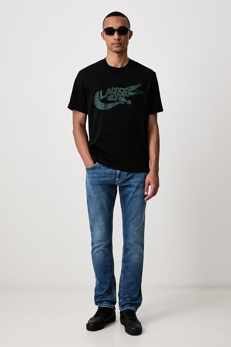 Lacoste T-shirt ανδρικό βαμβακερό μαύρο TH9990
