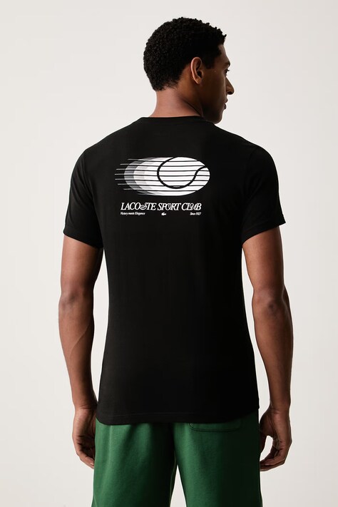 Lacoste T-shirt męski z bawełną czarny TH6655