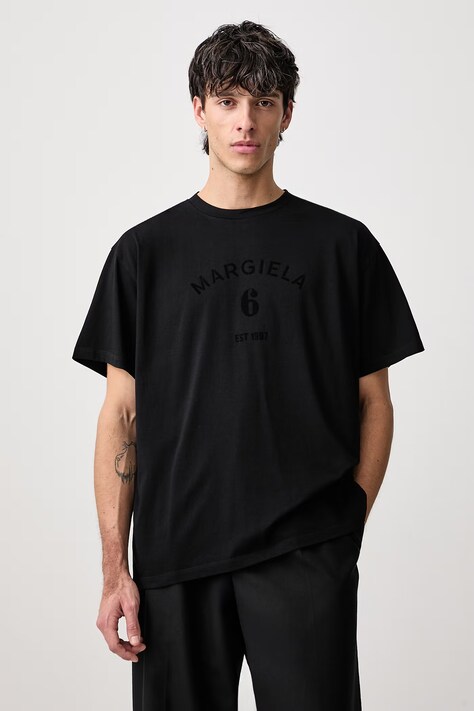 MM6 Maison Margiela T-shirt męski bawełniany czarny SH2GC0048-M20048