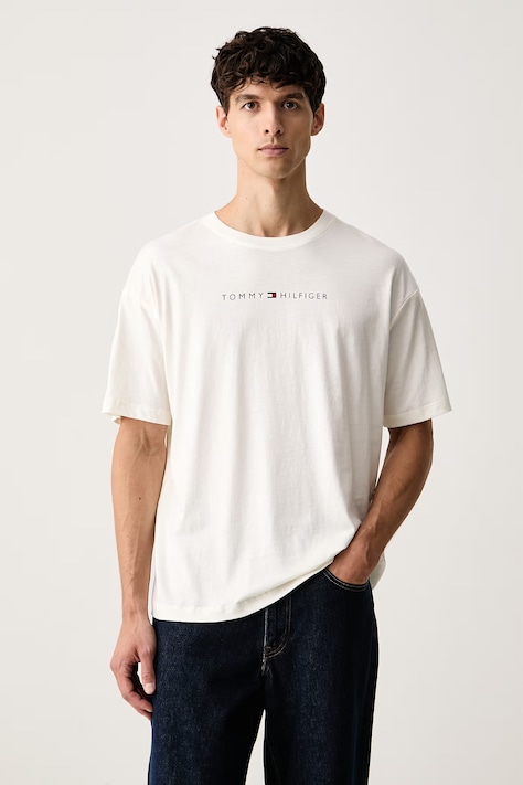 Tommy Hilfiger majica za muškarce od pamuka bež UM0UM03685