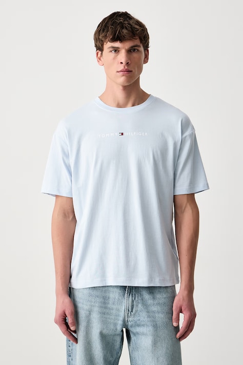 Tommy Hilfiger Tričko pánske bavlnené modré UM0UM03685